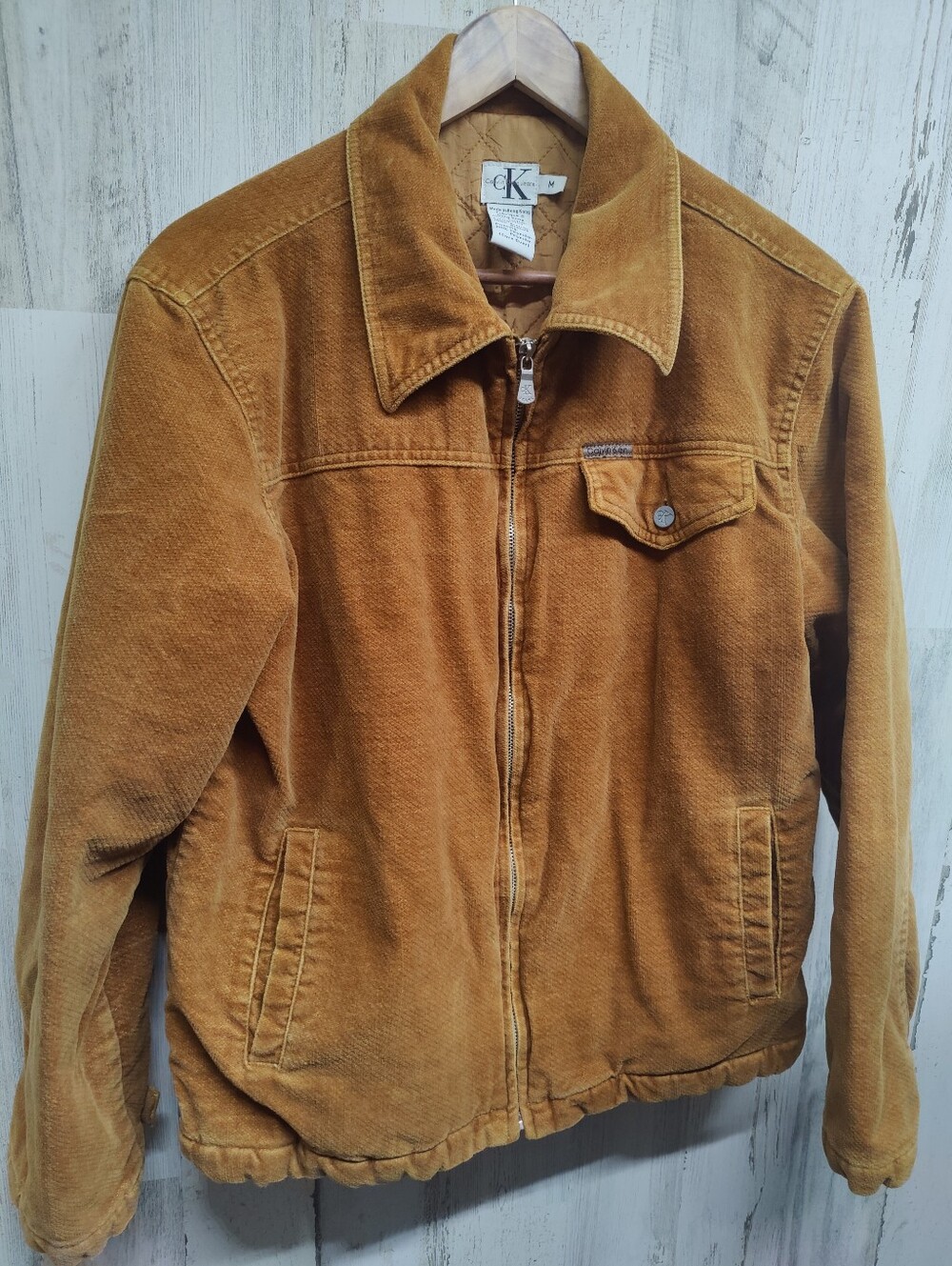 Vintage Calvin Klein Smooth Corduroy Jacket Women's M Quilted Hong Kong Distress